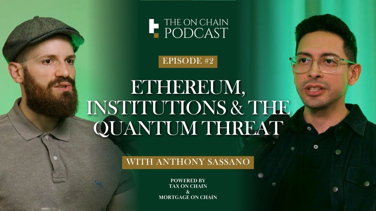 TaxOnChain's tweet photo. Episode 2 of The On Chain Podcast is live.

We're joined by @sassal0x from @TheDailyGwei for a deep dive on Ethereum in 2026. 

Watch here → https://t.co/o1WKPgSuyn
Listen here → https://t.co/AaH7C5rjec https://t.co/alrKaccxXl