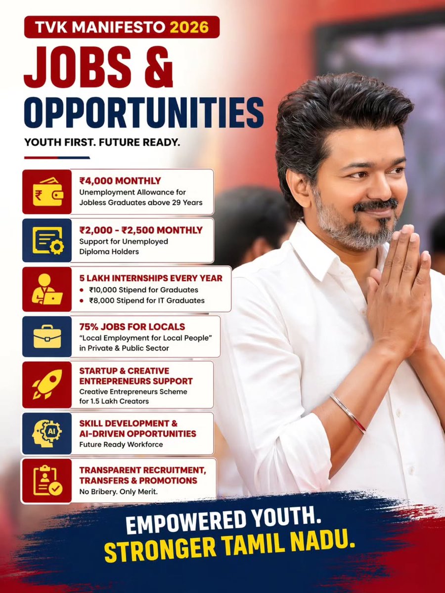 TVK_SPP's tweet photo. TVK Manifesto 2026 — A People-Centric Vision for Tamil Nadu 🇮🇳
#TVKVijay‌ #TVKManifesto https://t.co/CIvPBYCtUp