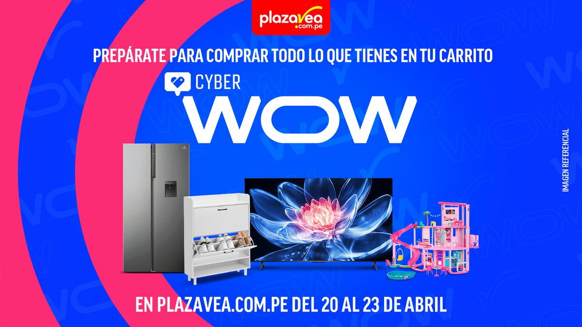 plazavea's tweet image. 🚨 ¡Ya se siente el #CyberWOW en el aire! 🚨Del 20 al 23 de abril, renueva tu hogar con precios WOW en plazaVea.com.pe. Tecnología, muebles y más, todo lo que quieres está a un clic de distancia. 🛋️💻📱