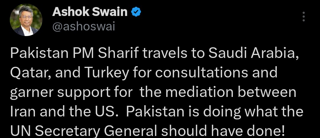 Ashok Swain Parody tweet media
