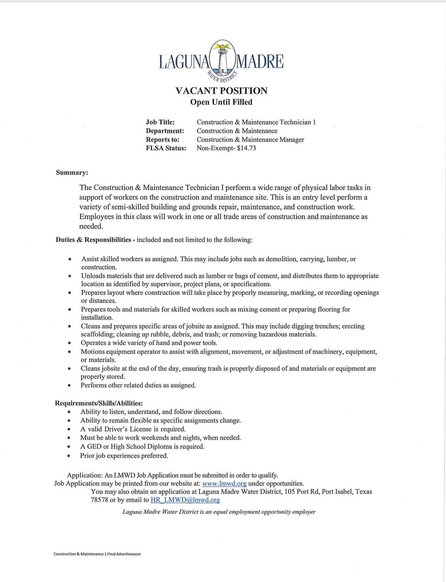 Laguna Madre Water District tweet media