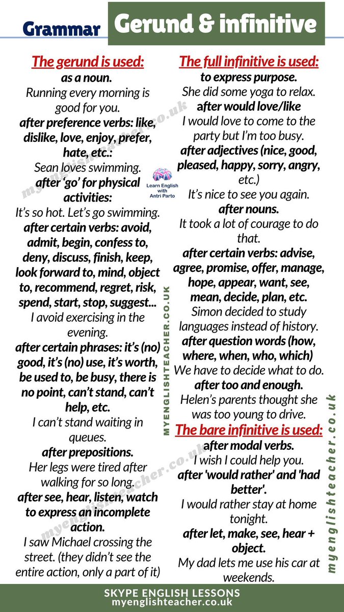 MyLinguaAcademy's tweet image. Learn when to use gerunds and infinitives in English
#learnenglish #ESL #EFL #B2First #C1Advanced #MyLinguaAcademy