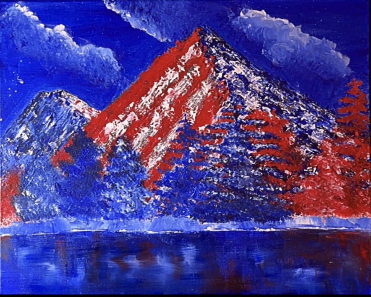 MommaCannoyArt's tweet image. #173 America 250 Patriot’s Peak 15 Apr 2026. #america #america250 #redwhiteandblue🔴⚪️🔵 #trees