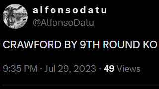AlfonsoDatu's tweet photo. @FWMoy926_41 @lunatoonboxing I had it down to the round https://t.co/OmwFKKltzC