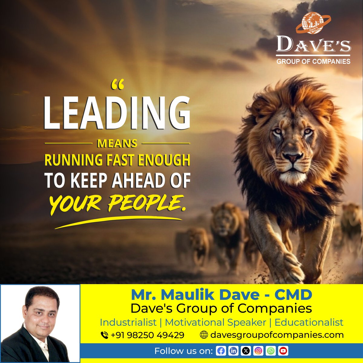 Good morning!
True leadership is about setting a fast pace to keep your team moving forward.