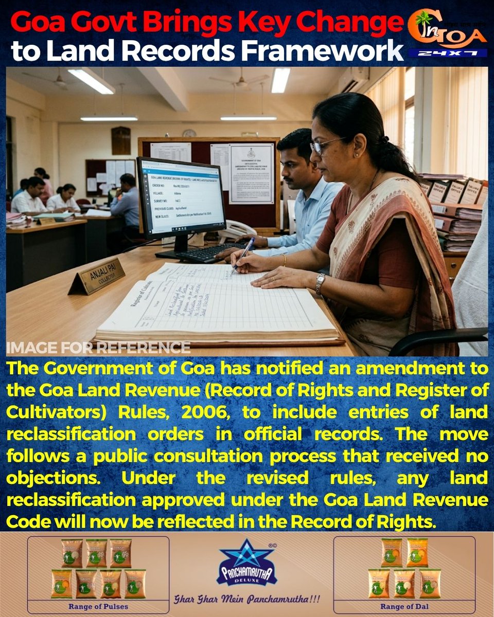 InGoa24x7's tweet image. Goa Govt Brings Key Change to Land Records Framework 

#Goa #Goanews #Govt #Change #landRecords #FrameWork