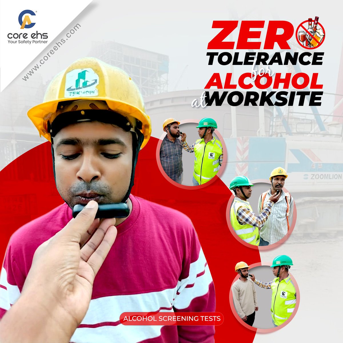 coreehs23's tweet image. Zero Tolerance for Alcohol at Worksite
At CORE EHS, alcohol screening at entry ensures every worker is fit for duty. A strict policy with zero compromise on safety compliance.

#SafetyFirst #ZeroTolerance #EHS #FitForDuty #WorkplaceSafety #IndustrialSafety #COREEHS #SafetyCulture