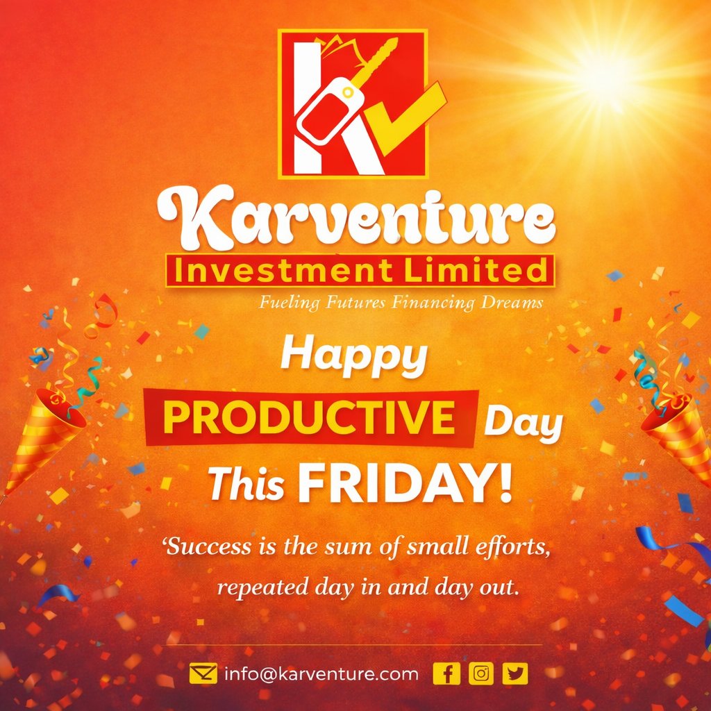 eternetdigital's tweet image. At Karventure Investment Limited, we believe every small step counts toward big success. Stay focused, stay consistent, and make today productive!
“Success is the sum of small efforts, repeated day in and day out.”
#KarventureInvestment #FridayMotivation #StayProductive