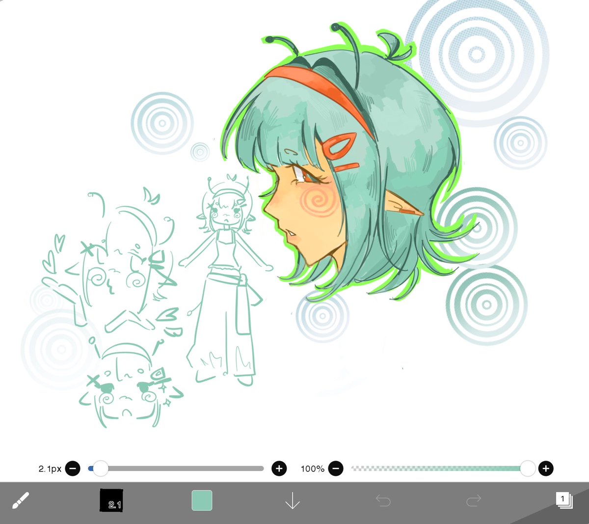 basic alien girl design but it’s ok #ocart #aliengirl #art