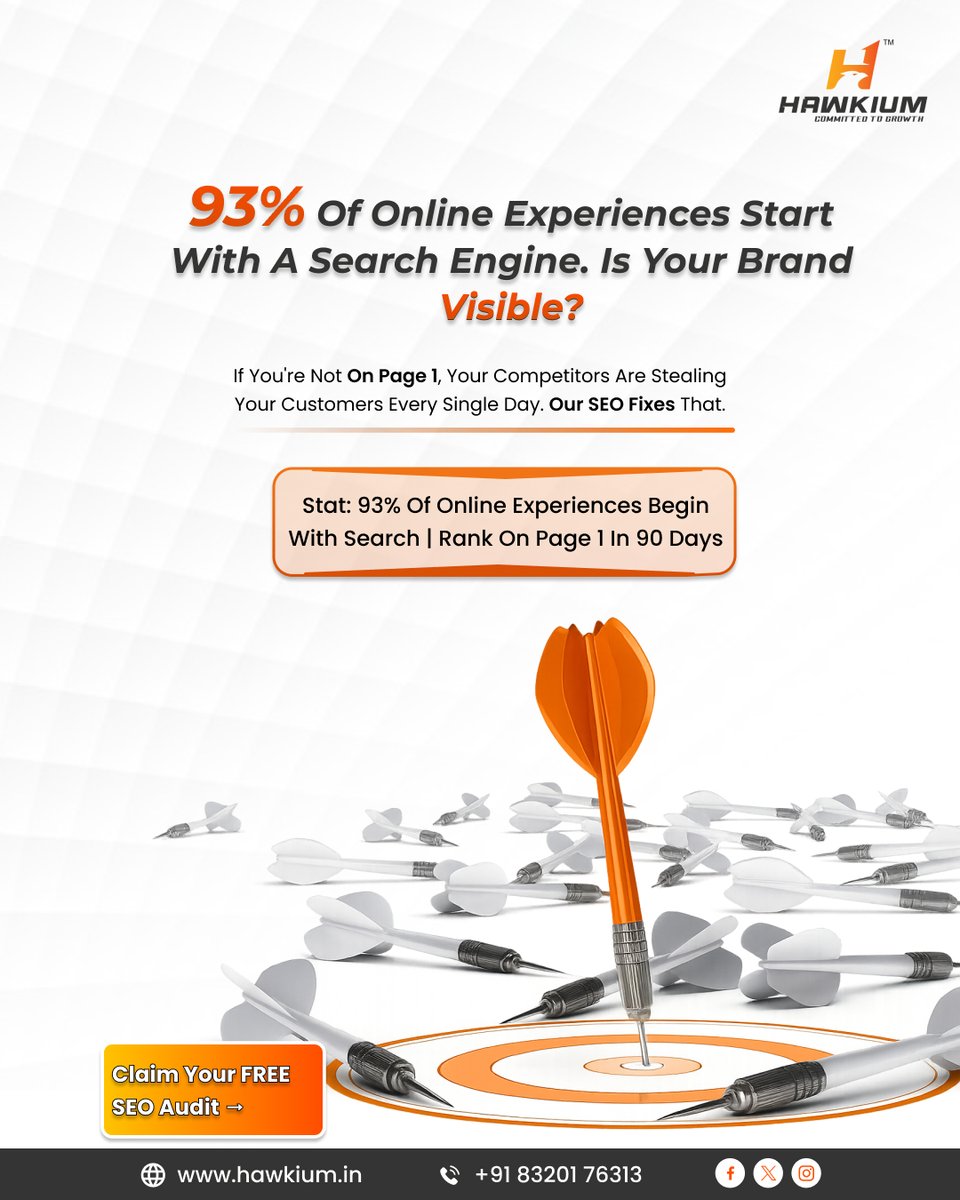 Hawkiumdm's tweet photo. 🔍 Get noticed online! 93% of online experiences begin with search. Start ranking on Page 1 with our expert SEO services!

Visit Now - https://t.co/2n84rHzgyN

#SEO #OnlineGrowth #DigitalMarketing #SearchRanking #SEOAgency https://t.co/lq4CDXyFHF