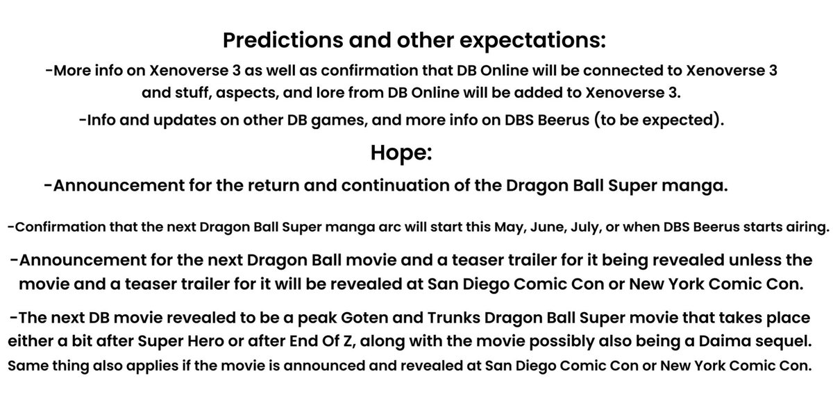 My predictions and hope again for Battle Hour: