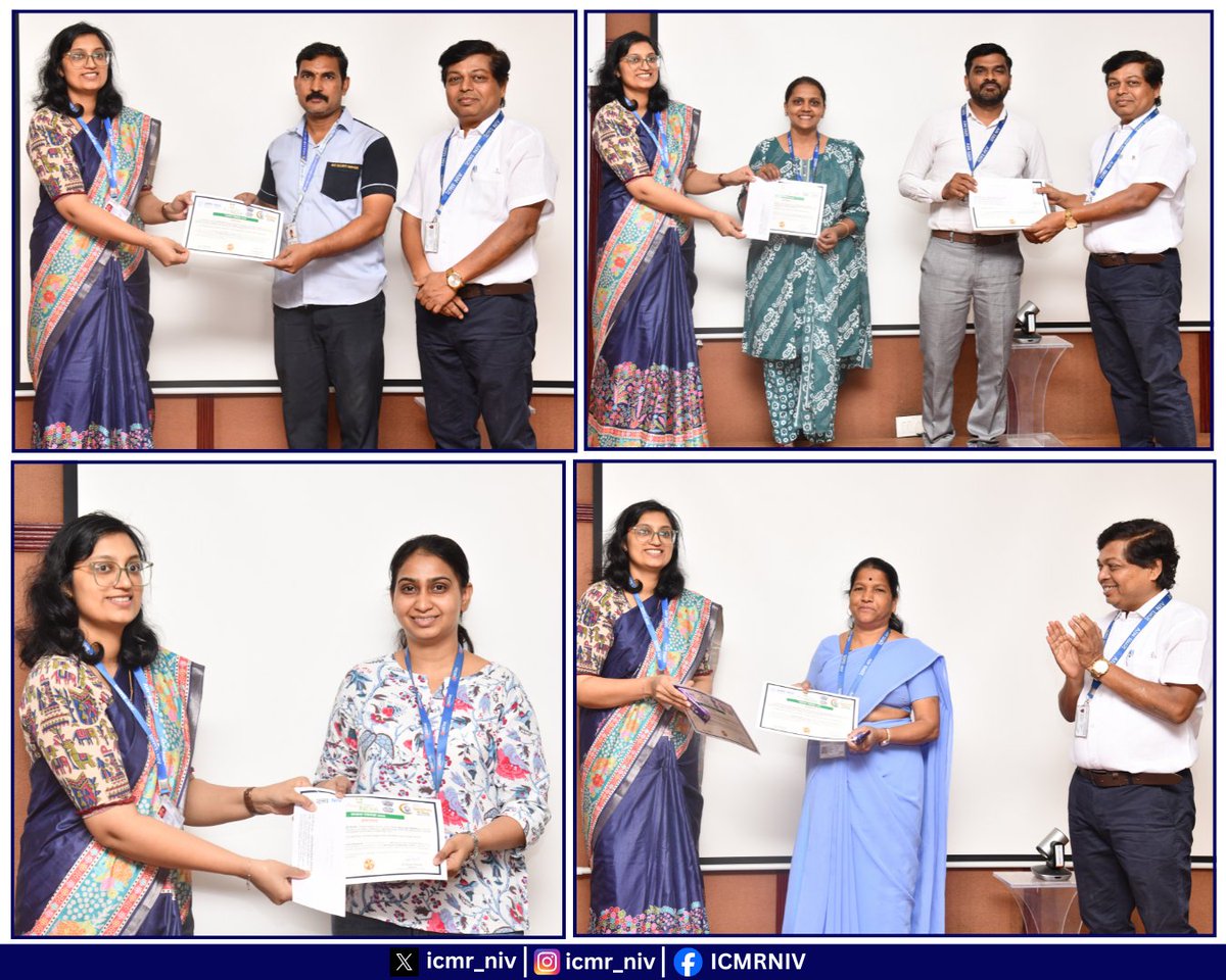 icmr_niv's tweet image. 15.04.2026 | @ICMR_NIV ने #स्वच्छतापखवाड़ा2026 के अंतर्गत “कचरे से कला” प्रतियोगिता के विजेताओं के लिए पुरस्कार वितरण समारोह आयोजित किया। सभी विजेताओं को हार्दिक बधाई! @DeptHealthRes @ICMRDELHI #SwachhBharat #Achievement