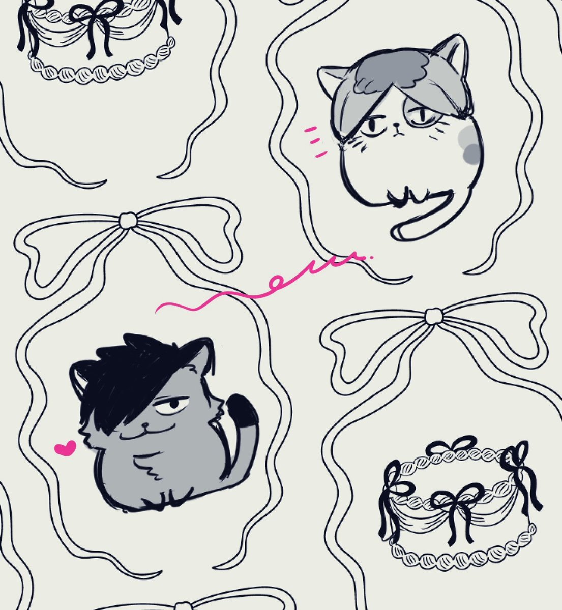 ぽよぽよ🐈🎀🐈‍⬛🎀🎂