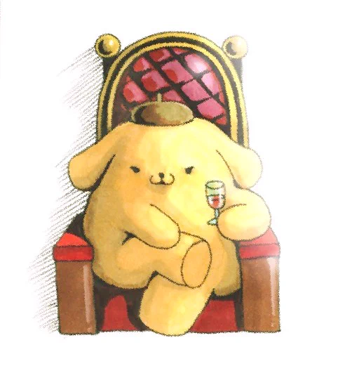 一日遅れちゃったけど ポムポムプリンちゃんお誕生日おめでとう! いつでもプリンちゃんが王様だよ #ポムポムプリン #イラスト