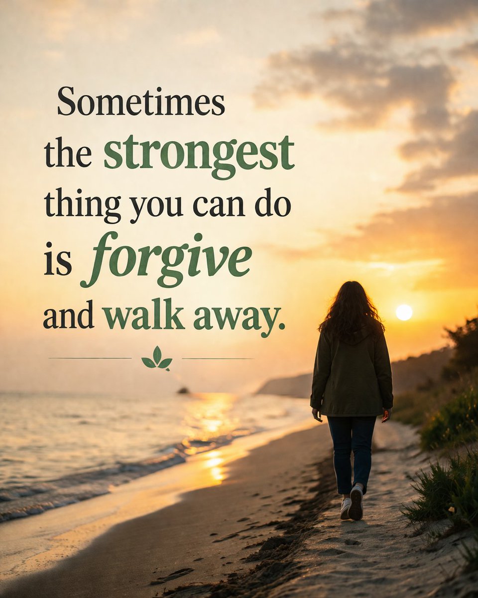 AngelicCodeYT's tweet photo. ✨ Sometimes the strongest thing you can do…
is not to fight, not to prove, not to hold on.
It’s to forgive… and quietly walk away.
#Forgiveness #InnerPeace #LetGo #HealingJourney #SelfGrowth #EmotionalStrength #PeaceOverPain #MoveOn #MindsetShift #SpiritualGrowth #PositiveVibe https://t.co/iZ9YGFB85w