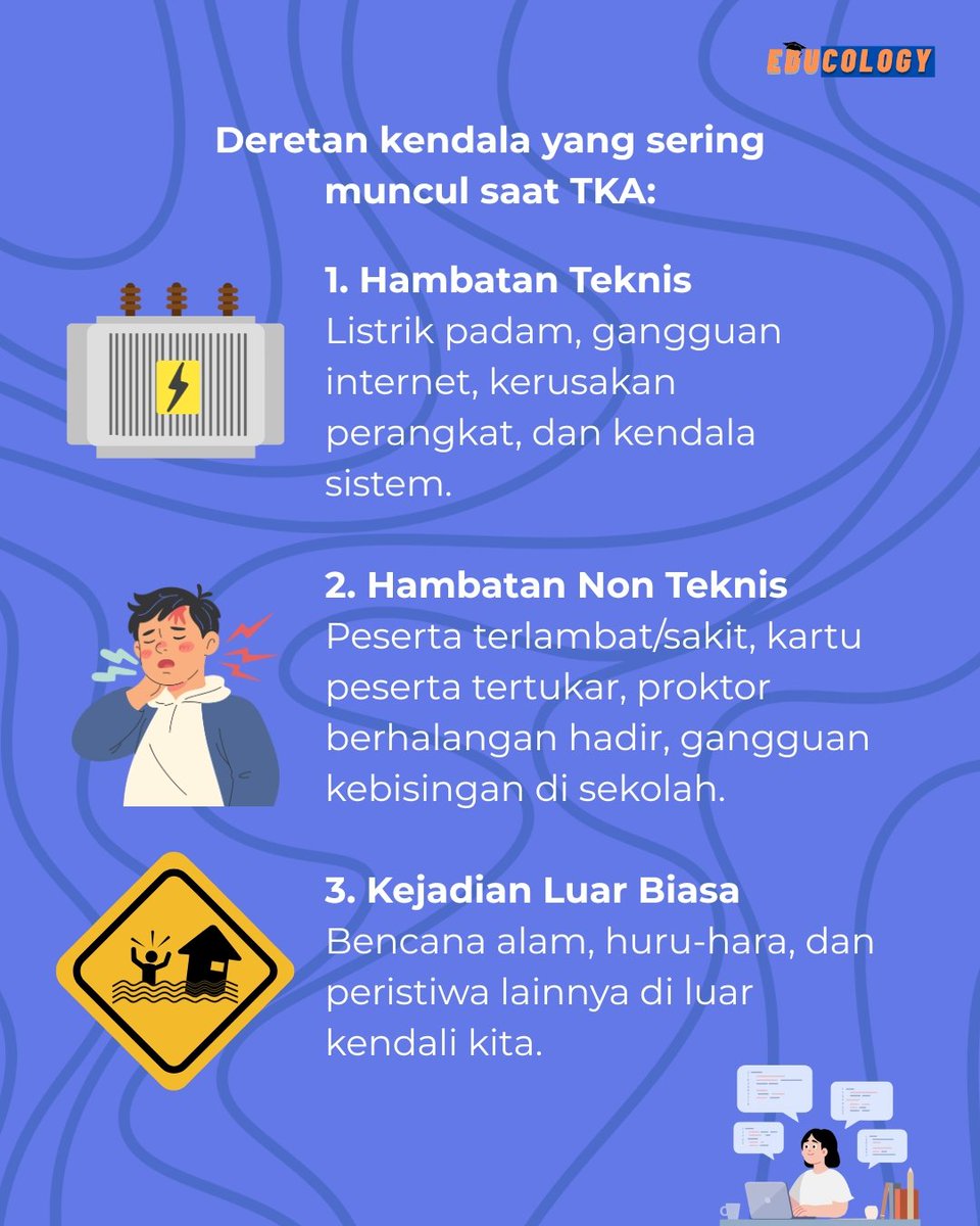 educology_id's tweet photo. Sahabat Edu, simak yuk cara atasi kendala yang muncul saat pelaksanaan TKA. Jadi, tidak usah panik dan khawatir ya๐
#TKA2026 #TKASMP #TKASD https://t.co/KaJc5dBeh9