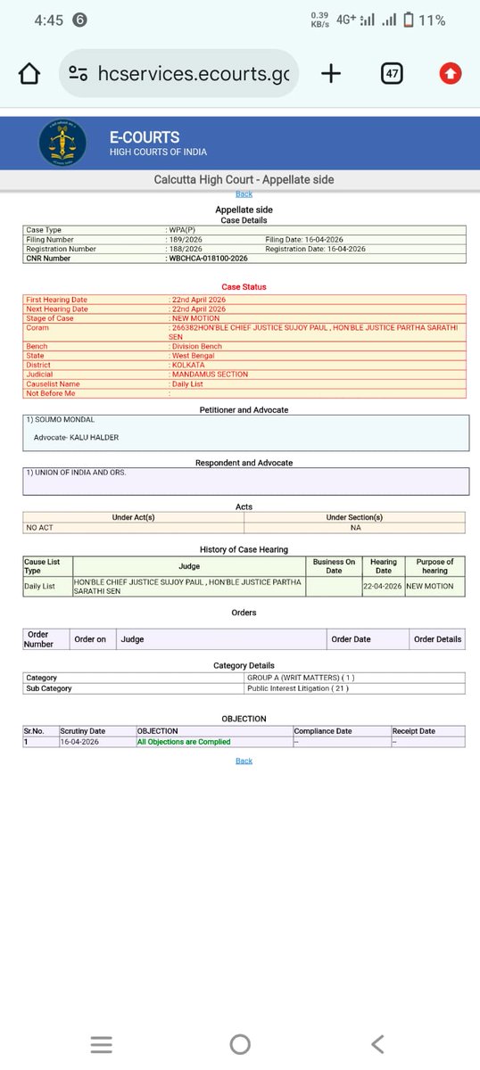 sumonseng's tweet image. A  PIL has been filed against LoP Suvendu Adhikary, before the CJI Kolkata HC Sujoy Paul demanding cancellation of his candidature by a person called Soumo Mondal. Earlier Suvendu said that it is Hindustan &amp;amp; secularism will not be allowed here.
Isn't this against #Constitution?