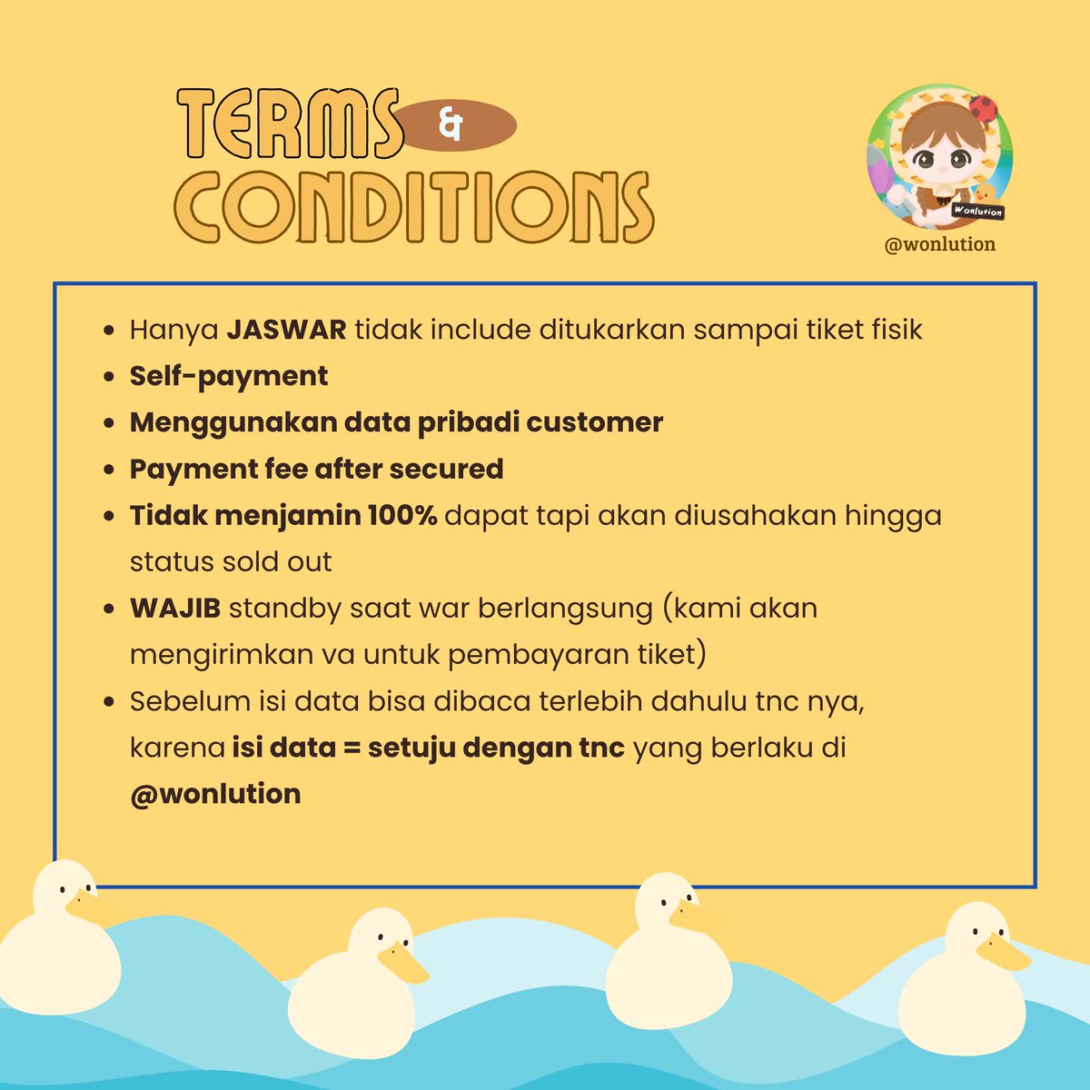 wonlution | JASTIP JASWAR TIKET 🎫 tweet media