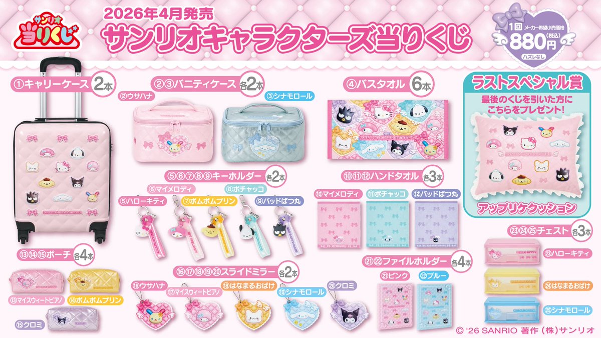 ⚠️まもなく発売開始📣🆕／ 「サンリオキャラクターズ当りくじ