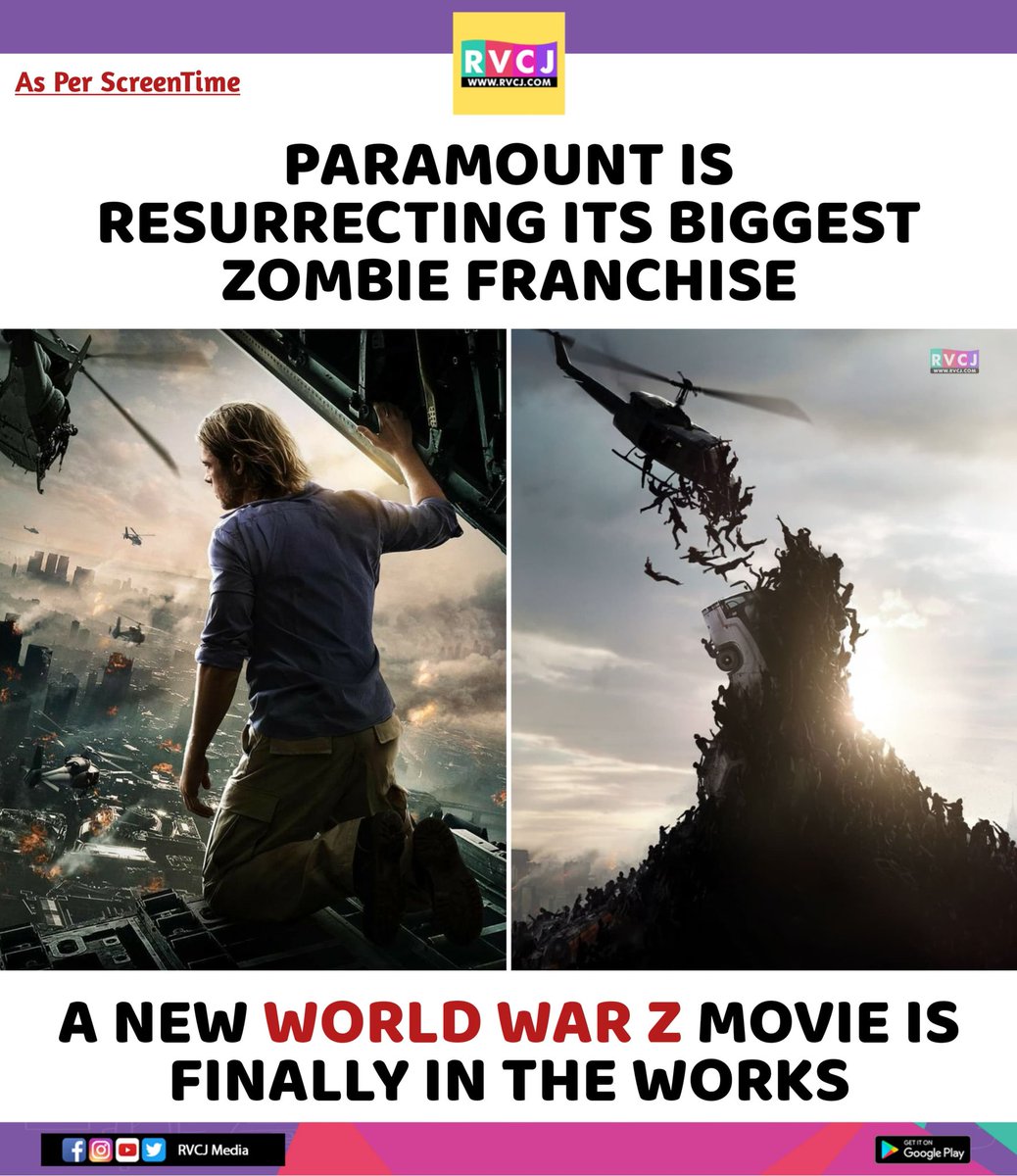rvcjmovies's tweet image. A new World War Z movie is finally in the works

#paramount #worldwarz #horrormovies #zombieapocalypse #horror