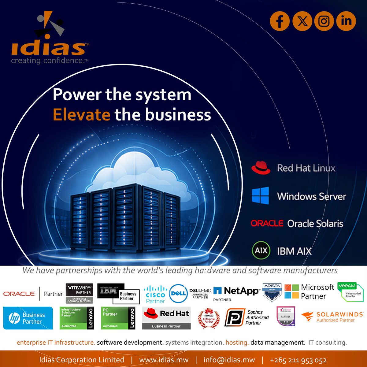 IdiasLimited's tweet photo. Your server infrastructure is only as strong as the operating systems behind it. At Idias, we implement and support leading platforms like Linux, Windows Server, Oracle Solaris, and IBM AIX built for secure, scalable, and high-performance environments. https://t.co/M1mFNVyknP