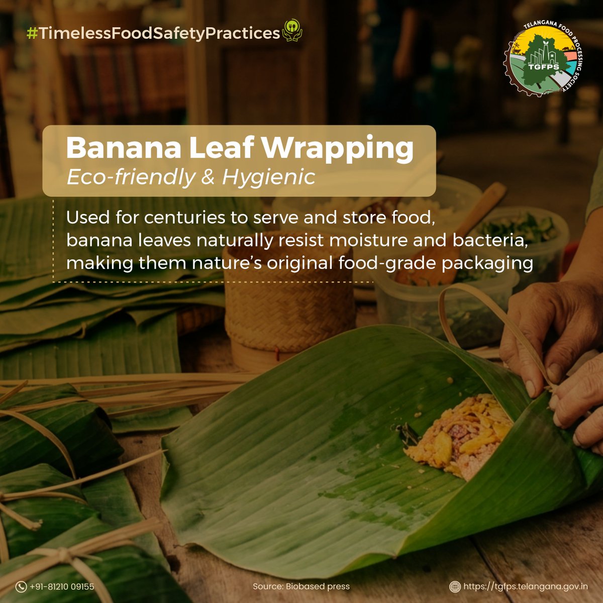 Telangana_FPS's tweet image. Sustainable practices, timeless wisdom. Banana leaves make for a hygienic and eco-friendly food packaging solution. 

Know why! 

#TimelessWisdom #BananaLeaves #EcoFriendly #FoodPackaging #ZeroWaste #EcoConscious #GreenPackaging #EnvironmentallyFriendly #PlasticFree