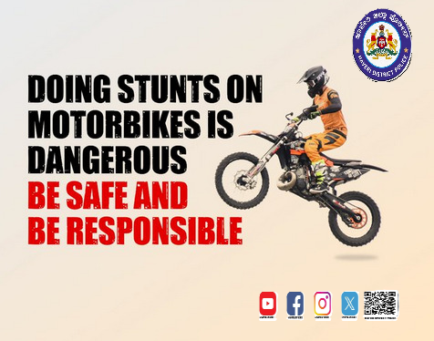 sphaveri's tweet image. "Don't do any kind of stunts while standing on the bike on the roads, such behavior not only poses dangers but also leads to loss of life. Be safe and be responsible"
#haveripolice #roadsafety #rules #safety #drive #drivesafe