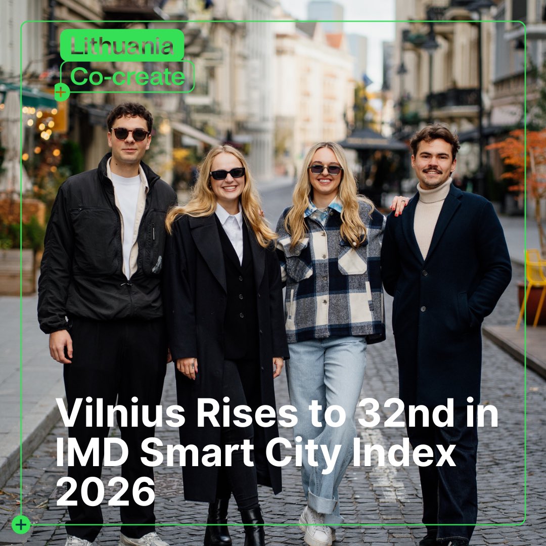 Puodziunas_G's tweet image. #Vilnius ranks 3️⃣2️⃣nd in the IMD Smart City Index 2026, up 2️⃣ positions, strengthening its global position. Strong digital adoption, vibrant culture, access to green spaces, and advanced tech infrastructure show a city built for talent and investment. tinyurl.com/r82thfzh