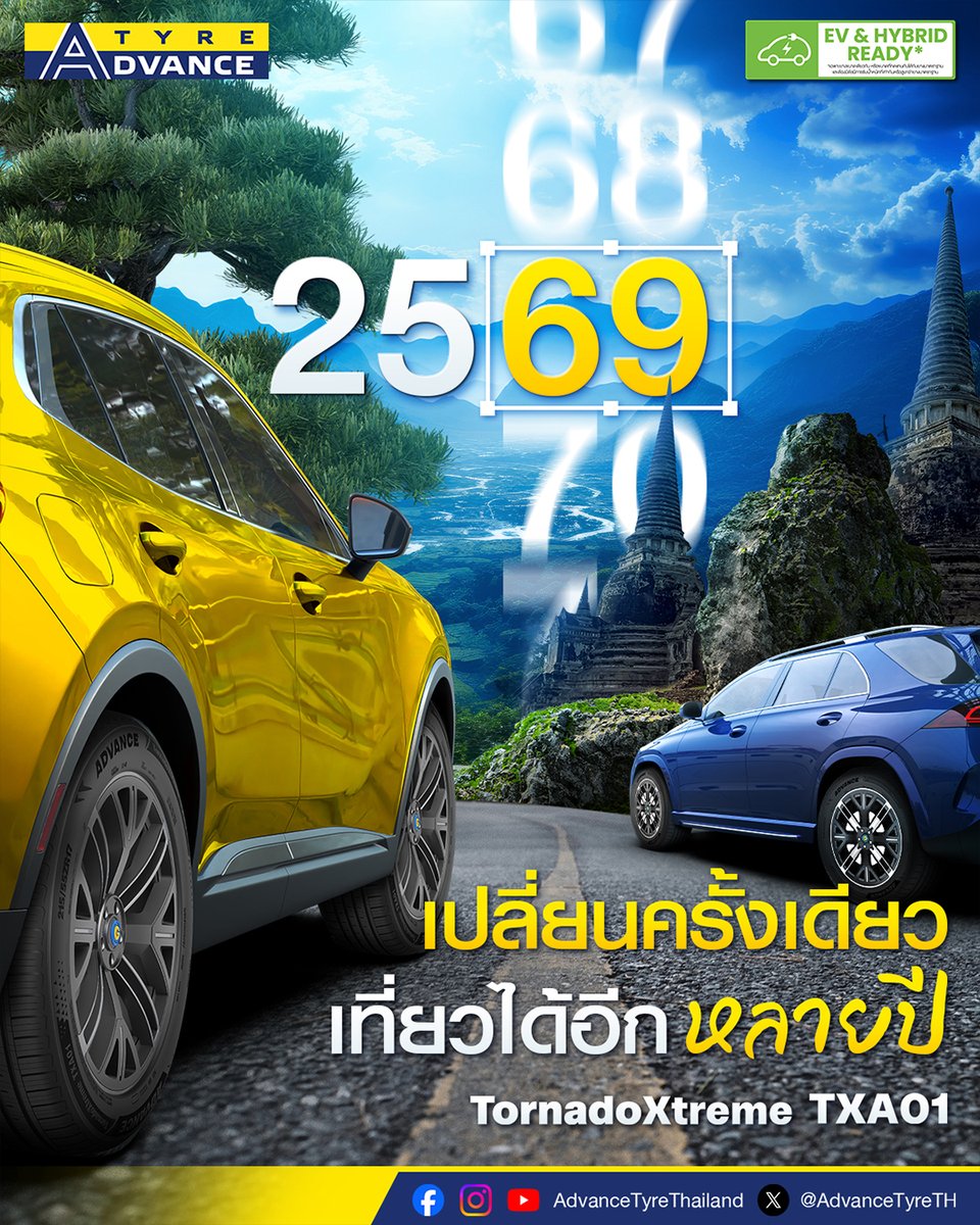 AdvanceTyre's tweet image. เปลี่ยนครั้งเดียว เที่ยวได้อีกหลายปี! 🚗💨
จะลุยมาหนักแค่ไหน แต่ TornadoXtreme TXA01 ยังเริ่ดอยู่! เพราะโครงสร้างแข็งแรงพิเศษ ทน ถึก พร้อมลุยต่อได้อีกยาวๆ ไม่ต้องกลัวยางโทรมไว เพราะดอกยางหนา ทนทาน ไม่สึกง่าย มั่นใจทุกเส้นทาง จะทริปไหนก็ไม่หวั่น ✨

#ADVANCE #ADVANCETYRE