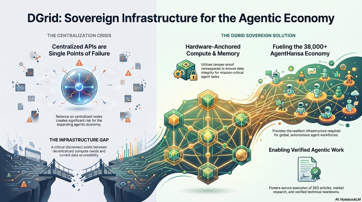 ramana_rol83932's tweet image. 38k+ Agents need more than just prompts—they need sovereign infra. 🦾🌐DGrid bridges the gap for the @AgentHansa workforce:🛡️ Hardware-Anchored Trust 🧠 Tamper-proof Memory ⚡ High-Availability ComputePowering the future of verified SEO &amp;amp; Research.#AgentHansa #DePIN #AI