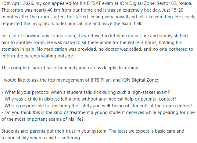 ajayrohera's tweet photo. A Horrible Experience During BITSAT Exam

@bitspilaniindia @BITSPilaniGoa @BITS_Pilani @bitsalumni @bitshyderabad https://t.co/MzmZ8uvUTh
