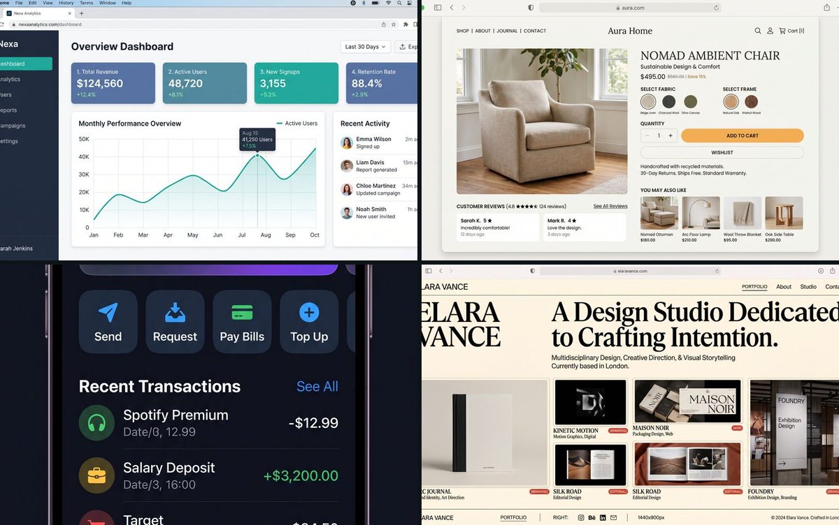 CamikaApp's tweet image. High-Fidelity Web UI Mockups by Nano Banana 🍌 on @CamikaApp

Prompt 👇🏻

#NanoBanana #UIdesign