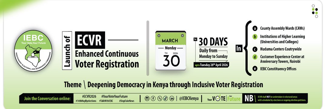 KDLPStrategy's tweet photo. Every vote counts!. We shall support @IEBCKenya, Political Parties, Candidates, Stakeholders and Voters to rally everyone to actively participate in electoral process of Kenya through #KDLP GOTV Campaign 2027 Civic Education. Targeting over 45,000 polling stations in 47 counties https://t.co/SLkzZKpjXS
