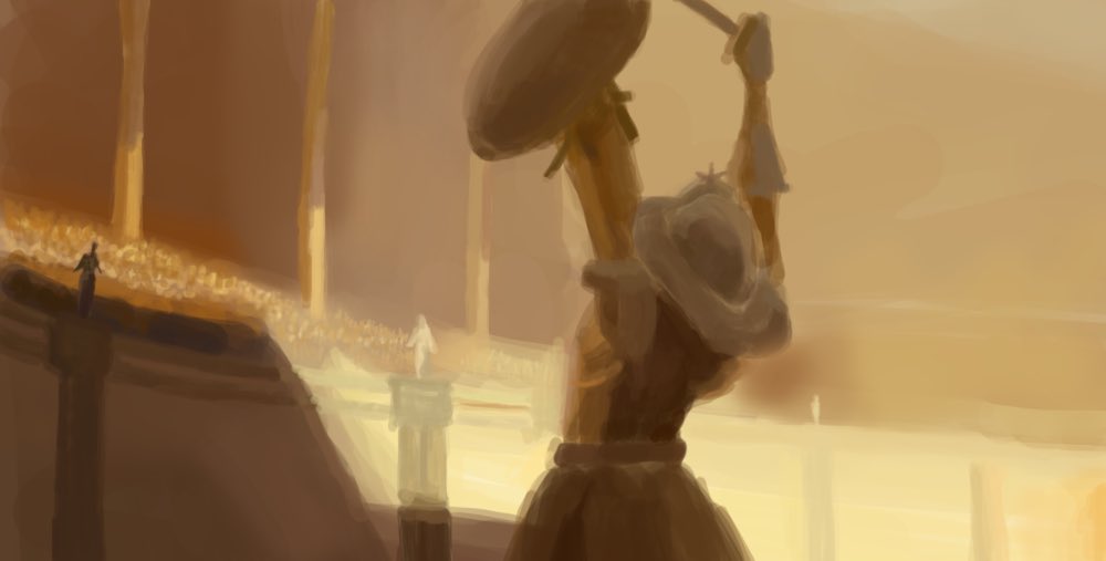 Herr_NickWilde's tweet photo. Gladiator — Master Study after Craig Mullins

Trying to capture light, dust, and atmosphere of the arena.

#digitalpainting #conceptart #gladiator #roman #artstudy #lightingstudy https://t.co/vCXlGs1trh