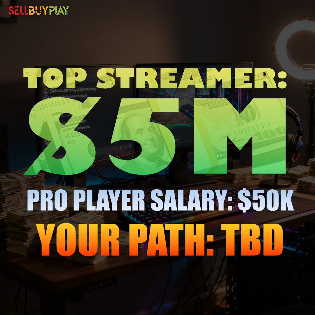 SBPlay2Earn's tweet photo. The math doesn't lie. Top streamers pull $5M+ annually. Average pro esports salary? $50k.

The skill ceiling for going pro is astronomical - top 0.00013%.

Gaming rewards personality over precision now.

#Streaming #Esports #TwitchStreamers #ProGaming #SellBuyPlay #GamingCareer https://t.co/d868EoVEr9