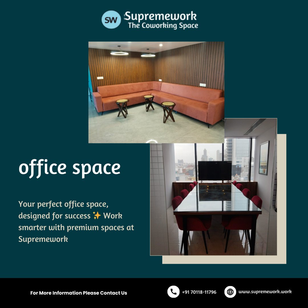 supremecowork's tweet image. Workspaces that inspire. Offices that empower 💼✨ Supremework is where productivity meets comfort—designed for creators, startups, and growing teams who want more than just a desk 
Visit us:- supremework.work
#Supremework #OfficeSpace #CoworkingSpace #WorkCulture