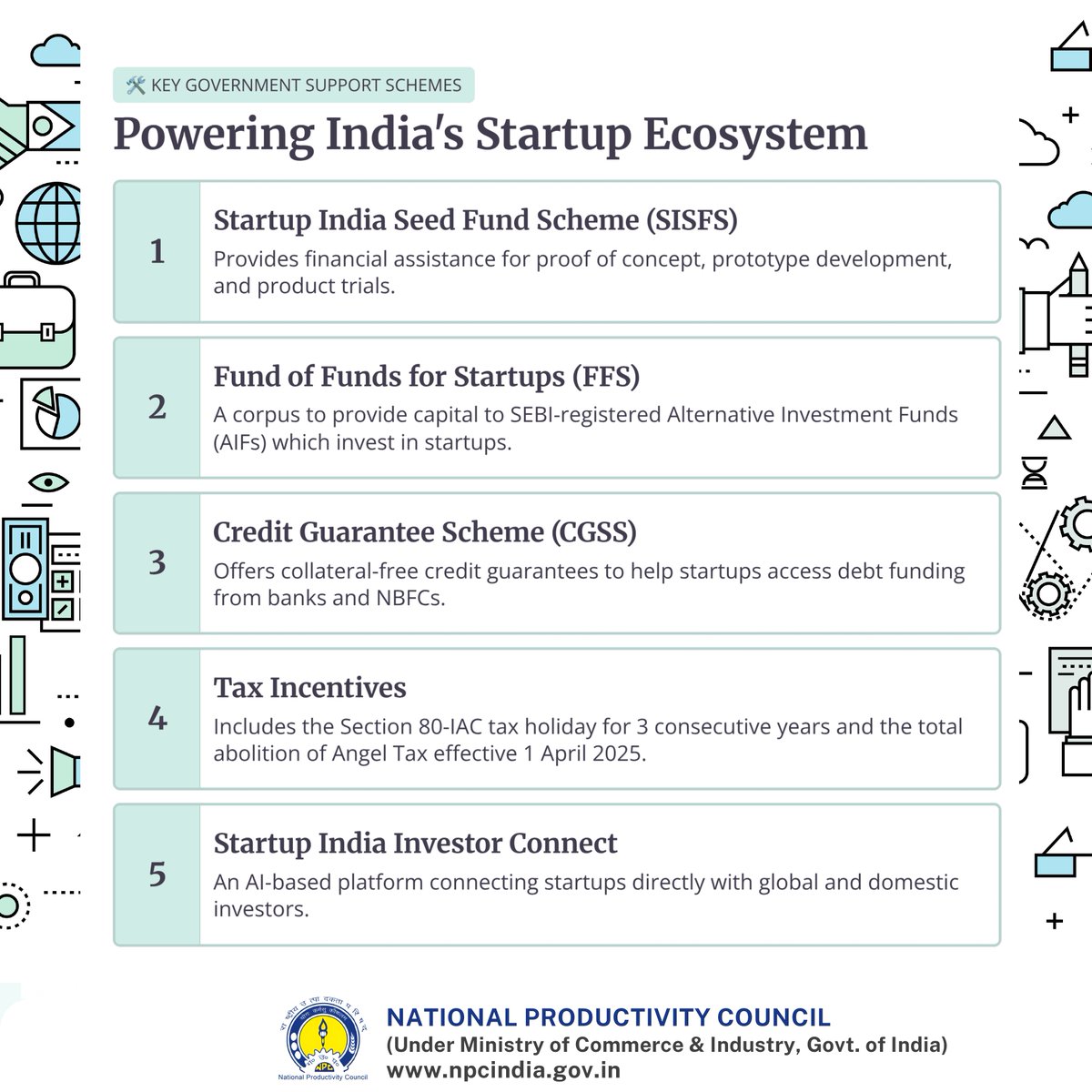 NPC_INDIA_GOV's tweet image. India’s startup ecosystem is scaling fast 🚀

🔹 2.25L+ startups
🔹 23L+ jobs created
🔹 Growth beyond metros

Driving innovation. Creating impact. 🇮🇳

@DPIITGoI @dcmsmeoffice @minmsme @PiyushGoyalOffc @narendramodi @CimGOI 

#StartupIndia #Innovation #Growth