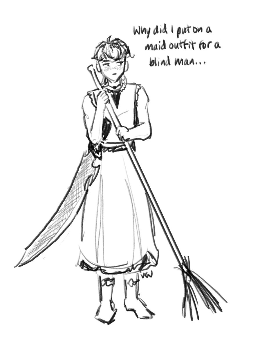 Little XY maid outfit sketch for <a href="/1310_92/">🎼 a-yao princess 🩶</a> 

#xueyang #mdzs