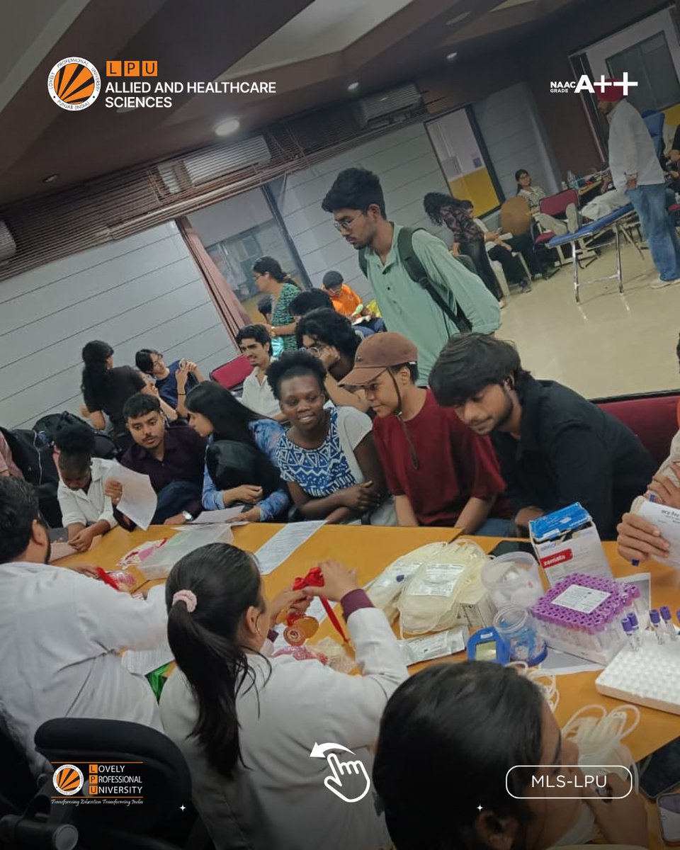 LPUMLSDept's tweet image. A single drop of blood can create a ripple of hope ❤️
Proud to see our MLS students stepping forward to serve humanity through this noble cause. 🩸✨
#DonateBlood #BeAHero #lpu #HealthcareForAll #NSS #mls