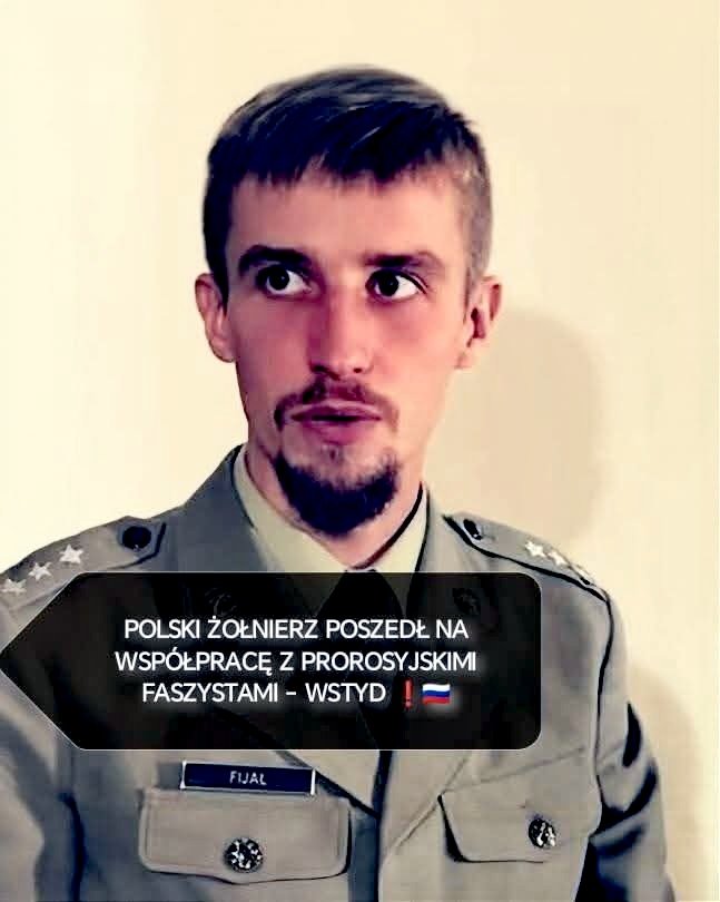 PODPORUCZNIK WOJSKA POLSKIEGO ZWIĄZAŁ SIĘ Z PROPUTINOWSKIMI FASZYSTAMI Z "KAMRACTWA" ❗🇷🇺

Nazywa się Szymon Fijał i słynie z tego, że rozpowszechnia publicznie treści nawołujące do nienawiści wobec Żydów oraz z tego, że otwarcie współpracuje z prorosyjskimi neofaszystami.