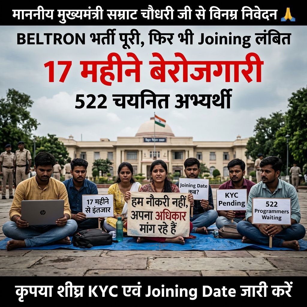 KahaniKah's tweet image. The delay even after completing all stages is causing concern for candidates. Kindly request timely completion of KYC &amp;amp; joining process. 🙏
@bsedc @samrat4bjp @DitBihar @AbhaySinghIAS @officecmbihar 
#Programmer #Beltron #Bihar