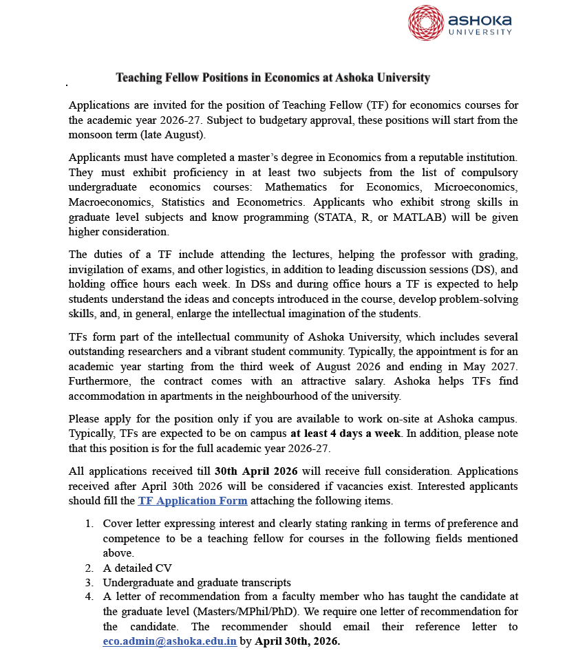 Economics @ Ashoka tweet media