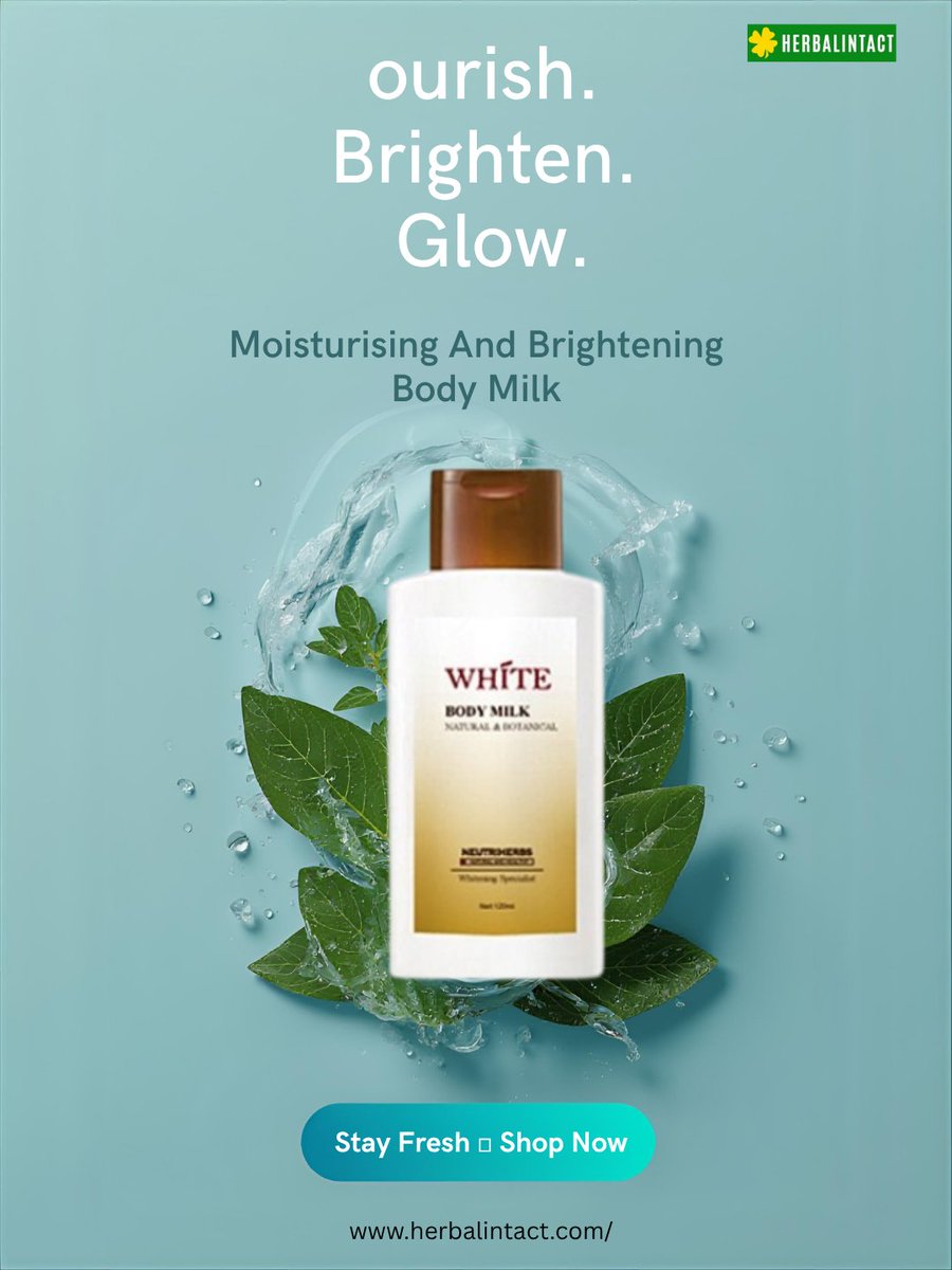 herbalintact's tweet image. Moisturising And Brightening Body Milk

Soft, hydrated, glowing

Moisturising &amp;amp; Brightening Body Milk nourishes &amp;amp; enhances your skin’s natural glow.

Everyday body care made easy 💧

herbalintact.com/neutriherbs/mo…

#BodyCare #GlowSkin #Skincare