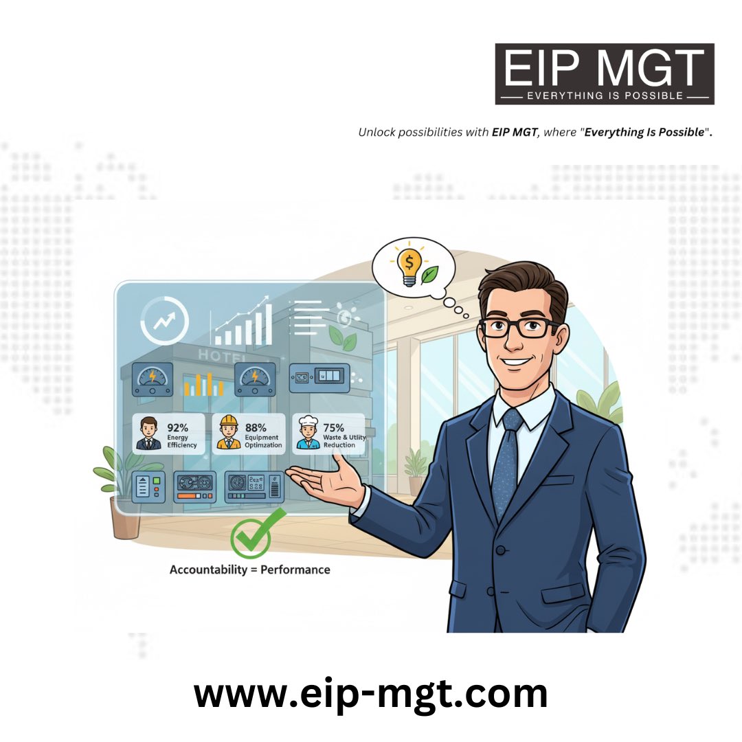 eipmgt's tweet image. Hotel energy: 40–60% performance variance within same brand. The difference is management — not buildings. Assign individual KPIs. Watch the numbers change.

#EIPMGT #everythingispossible

🎯 RT if you're already managing energy with individual accountability.