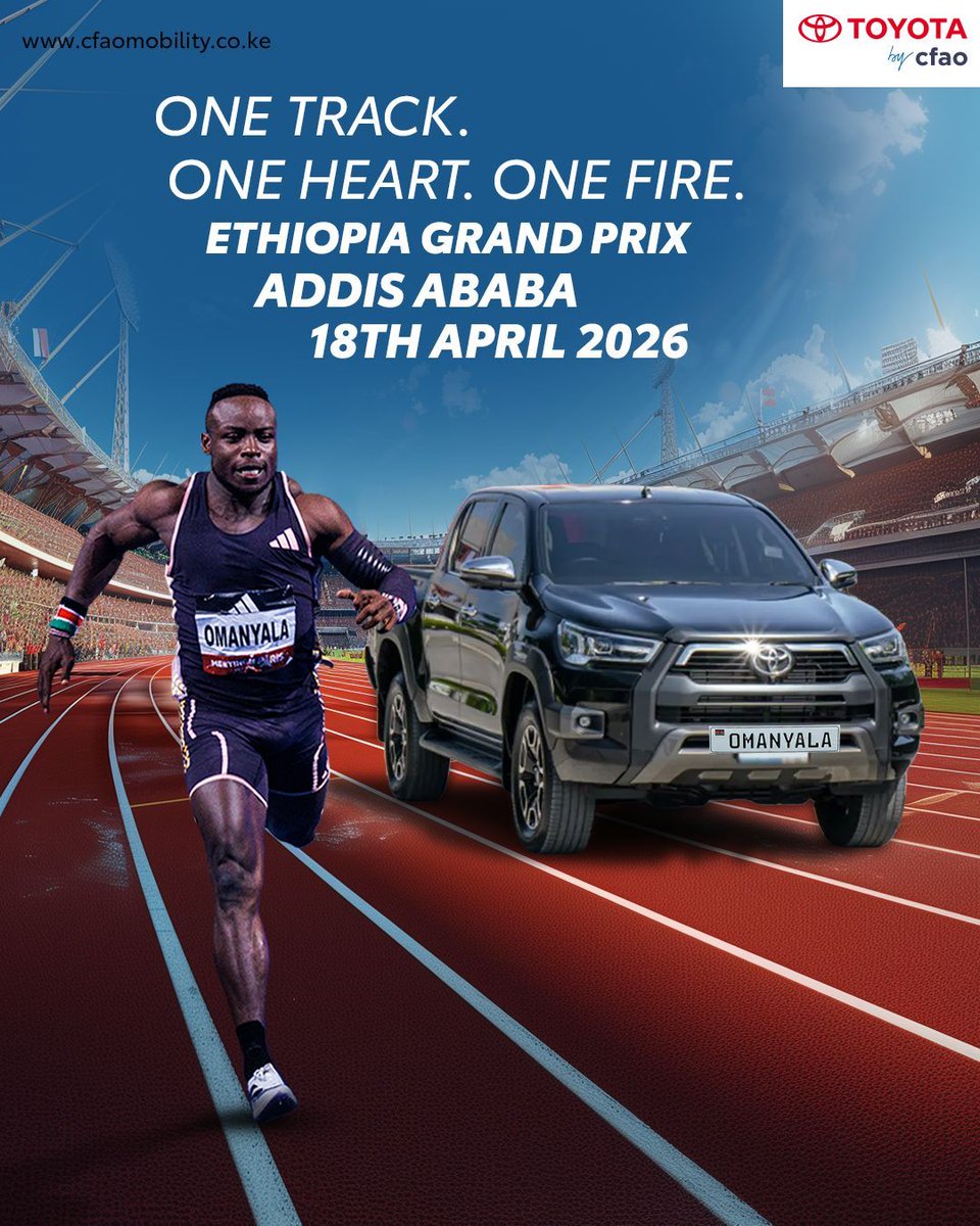 ToyotaCFAOKE's tweet photo. The dream runs across borders. With eyes on the track and a heart full of fire @ferdiomanyala is ready to let the spikes do the talking. Go get what’s yours Champ!
#StartYourImpossible #UnleashTheShujaa https://t.co/CKE5RZLBjg