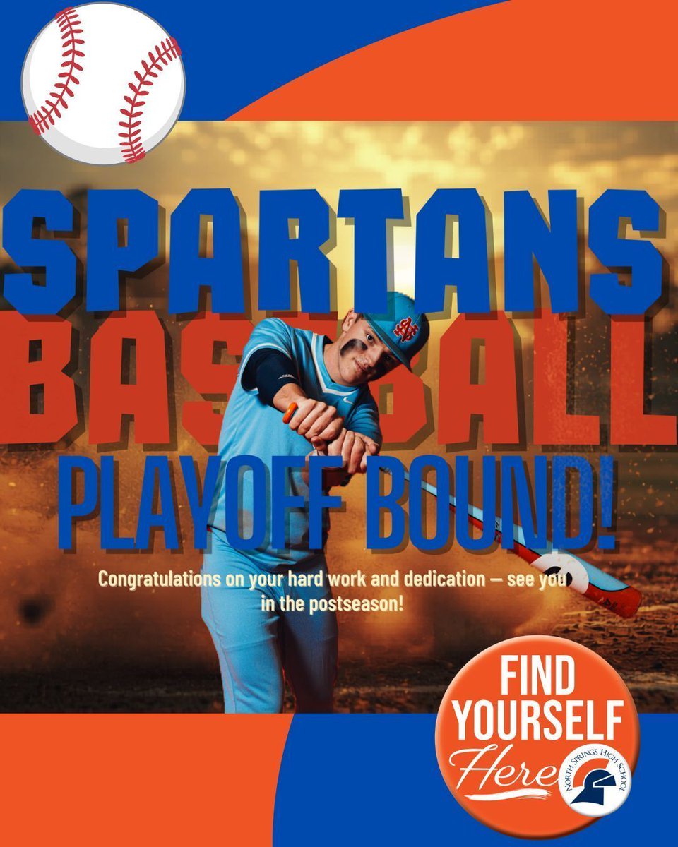 NorthSpringsHS's tweet photo. Spartans Baseball is Playoffs Bound!
Congratulations and GOOOOO Spartans!

#northspringshighschool #northspringsathletics #findyourselfhere 
@FCS_NSHS_Princ @alexbatesedu @AD_SpartaNation https://t.co/erIuokCXGz