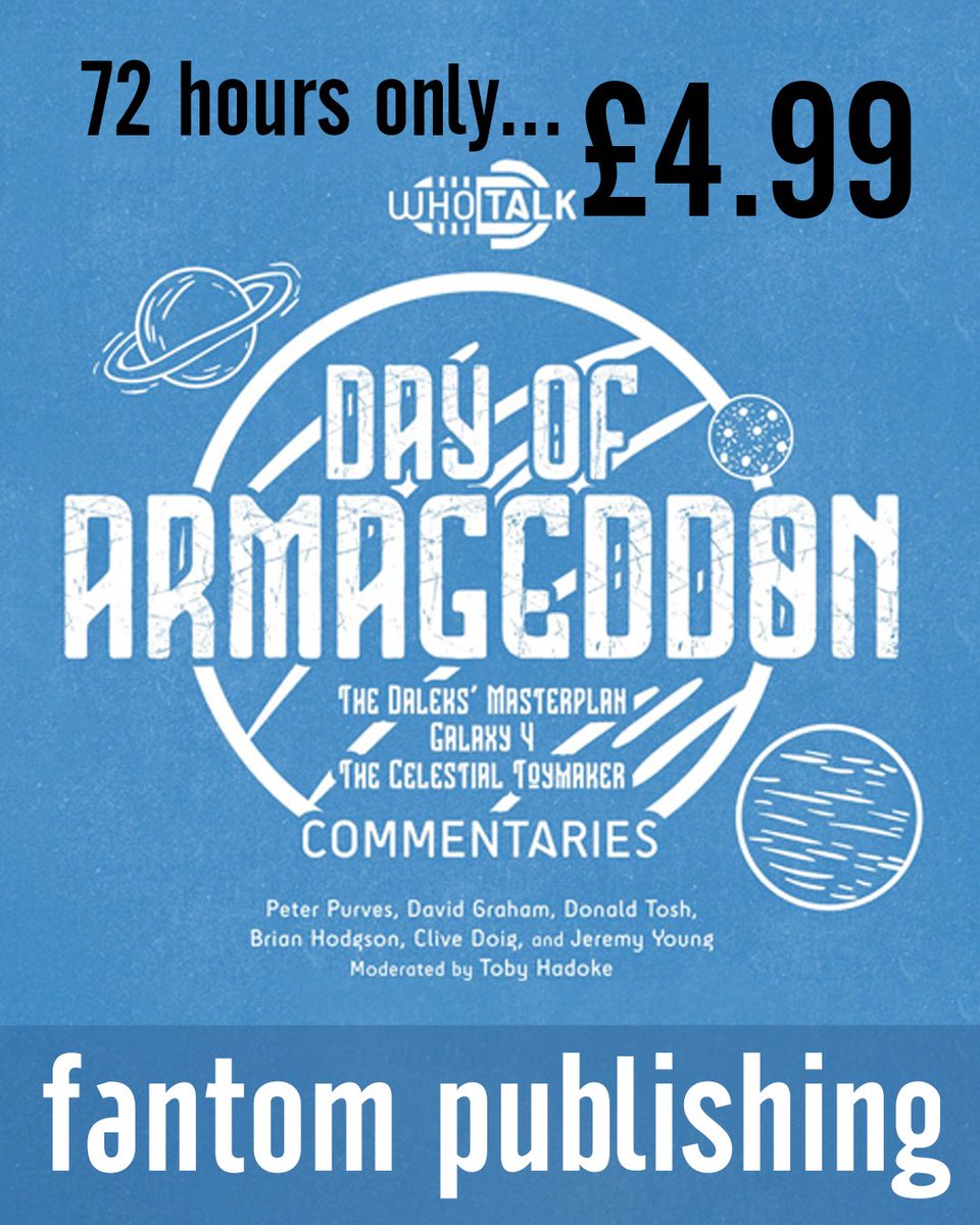 fantombookshelf's tweet photo. FANTOM FRIDAY TAKES YOU BACK TO KEMBEL!
For this weekend only, the standard edition Who Talk: DAY OF ARMAGEDDON is available to download for just £4.99.
https://t.co/ucFsEGCY3S
#fantompublishing #doctorwho https://t.co/z99OlHS6nN