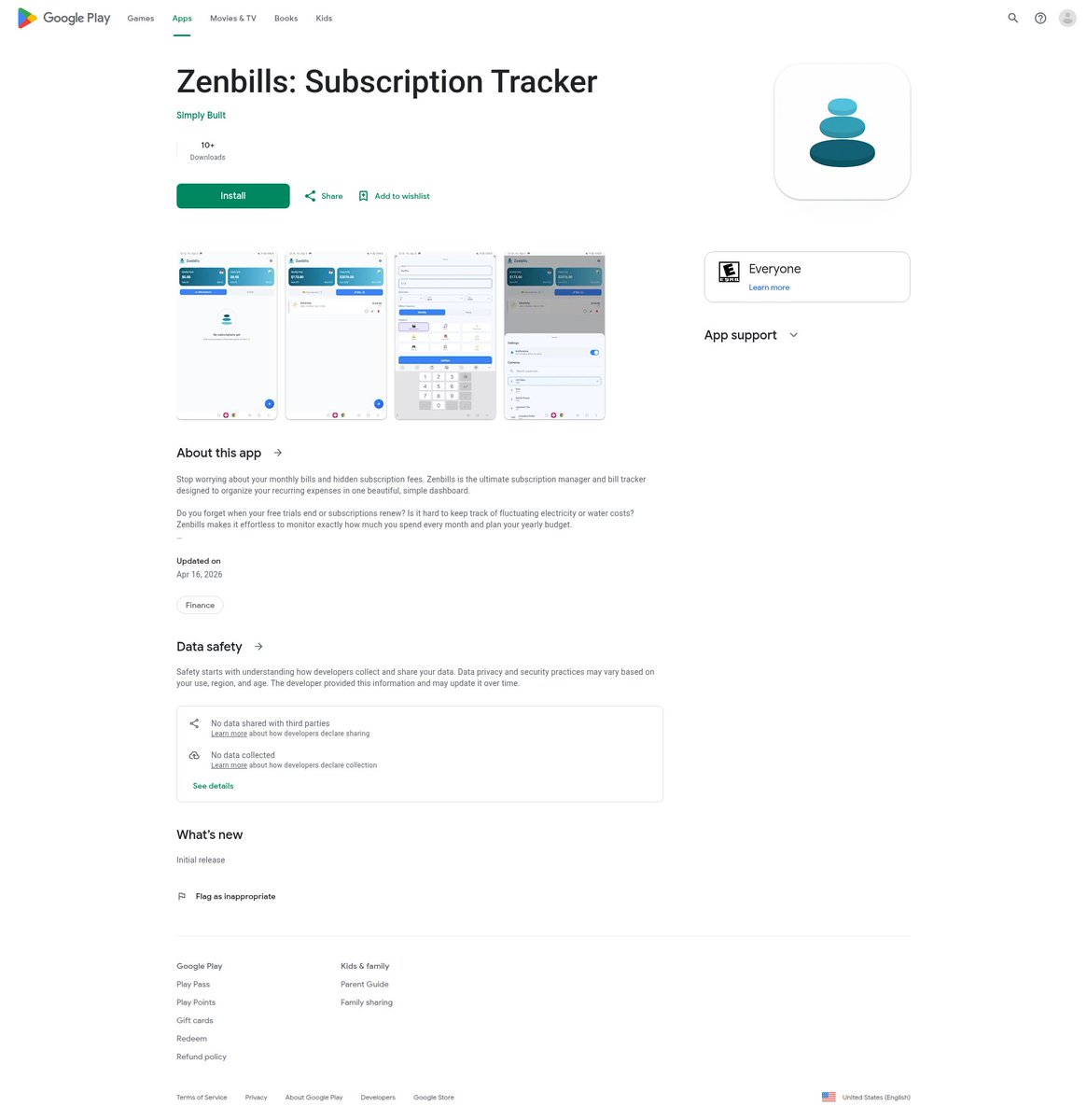 Vibe Coding மூலம் உருவாக்கிய நம்முடைய Zenbills: Subscription Tracker Android ஆப் இப்போது அதிகாரப்பூர்வமாக கூகுள் பிளே ஸ்டோரில் (Google Play Store) வெளியாகிவிட்டது என்பதை மகிழ்ச்சியுடன் தெரிவித்துக் கொள்கிறேன்.

இந்த ஆப் உருவாவதற்கு ஆரம்ப காலத்தில் டெஸ்டராக நீங்கள் கொடுத்த