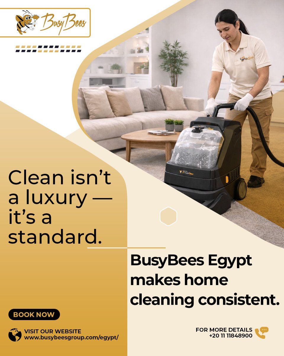 busybees_egypt's tweet image. #Clean isn’t a luxury — it’s a standard. ✨

#BusyBeesEgypt makes #HomeCleaning consistent. 🏡

📞 +20 11 11848900

🌐 busybeesgroup.com/egypt/resident…
.
.
.
#ResidentialCleaning #ApartmentCleaning #DeepCleaning #CarpetCleaning #FurnitureCleaning #CleaningExperts #PostContructionCleaning