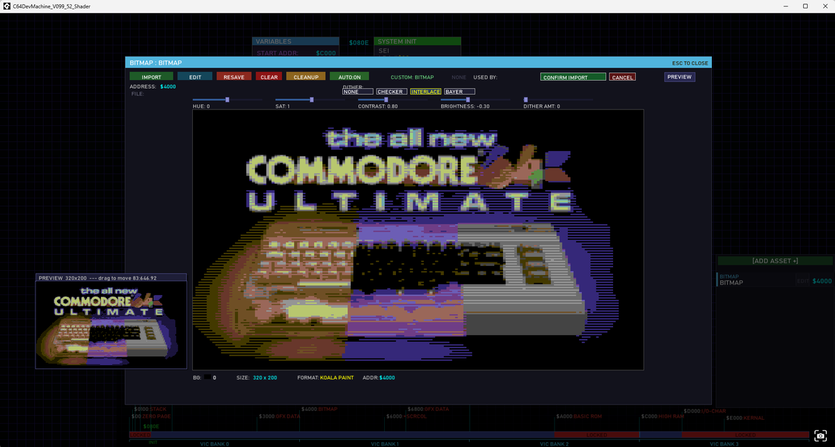 RoRamsay's tweet photo. Tweaking the import shader #c64 @commodoreofcl https://t.co/HY9j6A4OS4